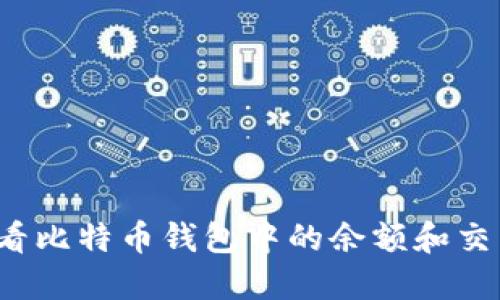 如何查看比特币钱包中的余额和交易记录?